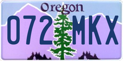 OR license plate 072MKX