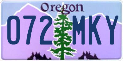 OR license plate 072MKY