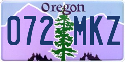 OR license plate 072MKZ