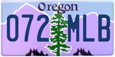 OR license plate 072MLB