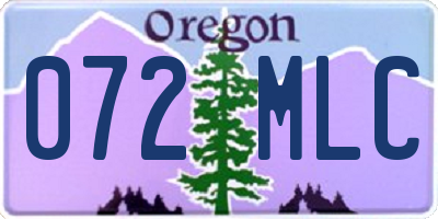 OR license plate 072MLC