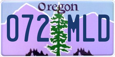 OR license plate 072MLD