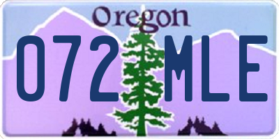OR license plate 072MLE