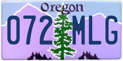 OR license plate 072MLG