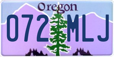OR license plate 072MLJ