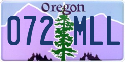 OR license plate 072MLL