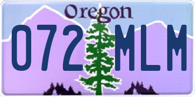 OR license plate 072MLM
