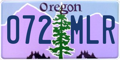 OR license plate 072MLR