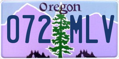 OR license plate 072MLV