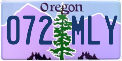 OR license plate 072MLY