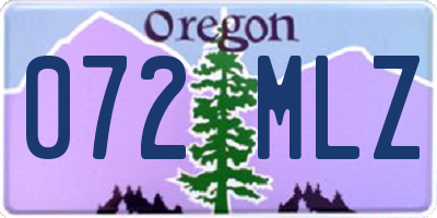 OR license plate 072MLZ