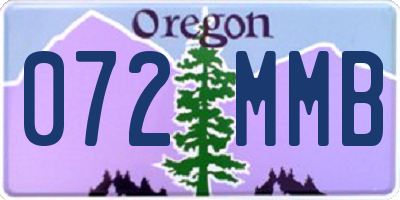 OR license plate 072MMB