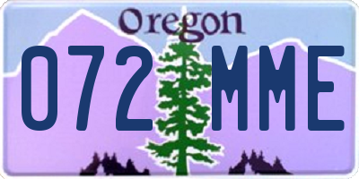 OR license plate 072MME
