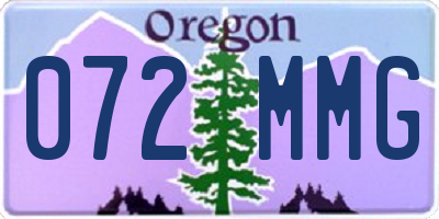 OR license plate 072MMG