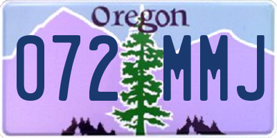 OR license plate 072MMJ