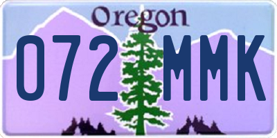 OR license plate 072MMK