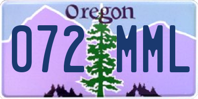 OR license plate 072MML