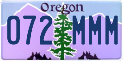 OR license plate 072MMM
