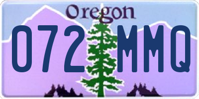 OR license plate 072MMQ