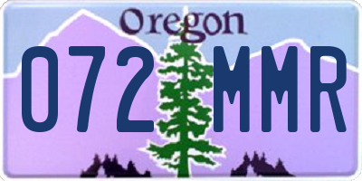 OR license plate 072MMR