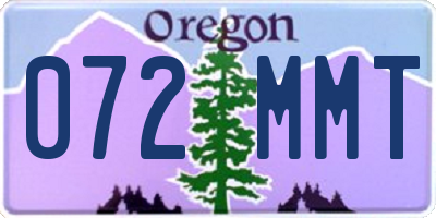 OR license plate 072MMT