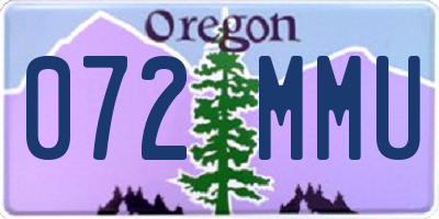 OR license plate 072MMU