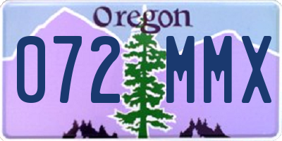 OR license plate 072MMX