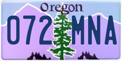 OR license plate 072MNA