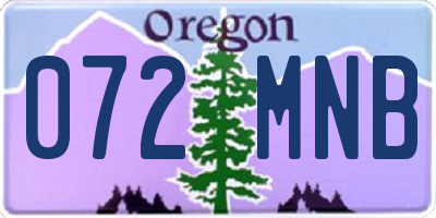 OR license plate 072MNB