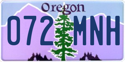 OR license plate 072MNH