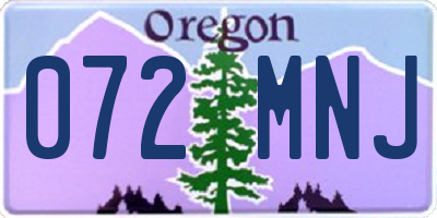 OR license plate 072MNJ