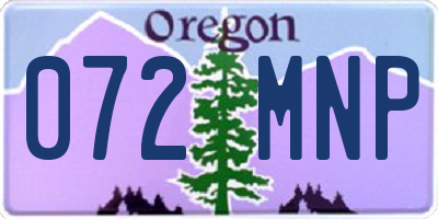 OR license plate 072MNP