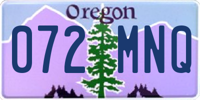 OR license plate 072MNQ