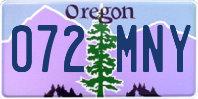 OR license plate 072MNY