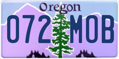 OR license plate 072MOB