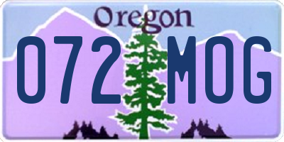 OR license plate 072MOG