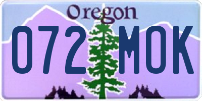 OR license plate 072MOK
