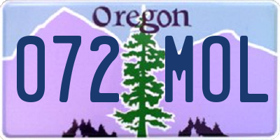 OR license plate 072MOL