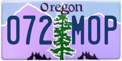 OR license plate 072MOP