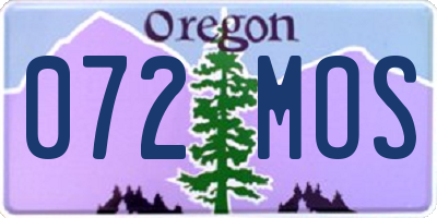 OR license plate 072MOS