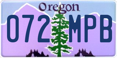 OR license plate 072MPB