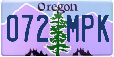 OR license plate 072MPK