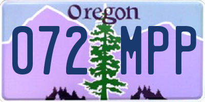 OR license plate 072MPP