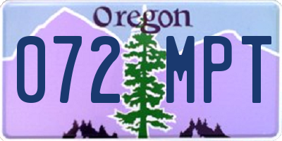 OR license plate 072MPT