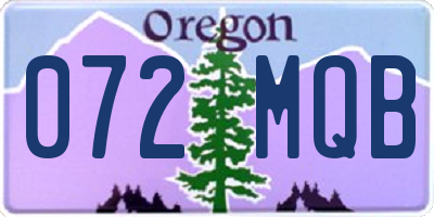 OR license plate 072MQB