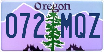 OR license plate 072MQZ