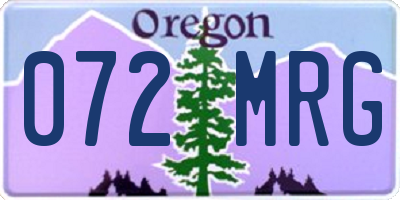 OR license plate 072MRG