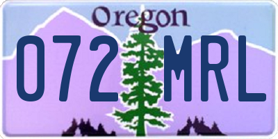 OR license plate 072MRL