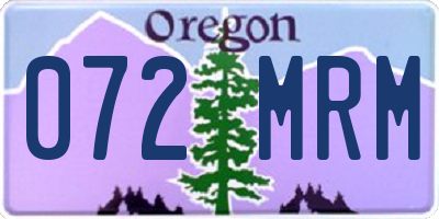 OR license plate 072MRM