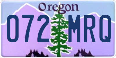 OR license plate 072MRQ